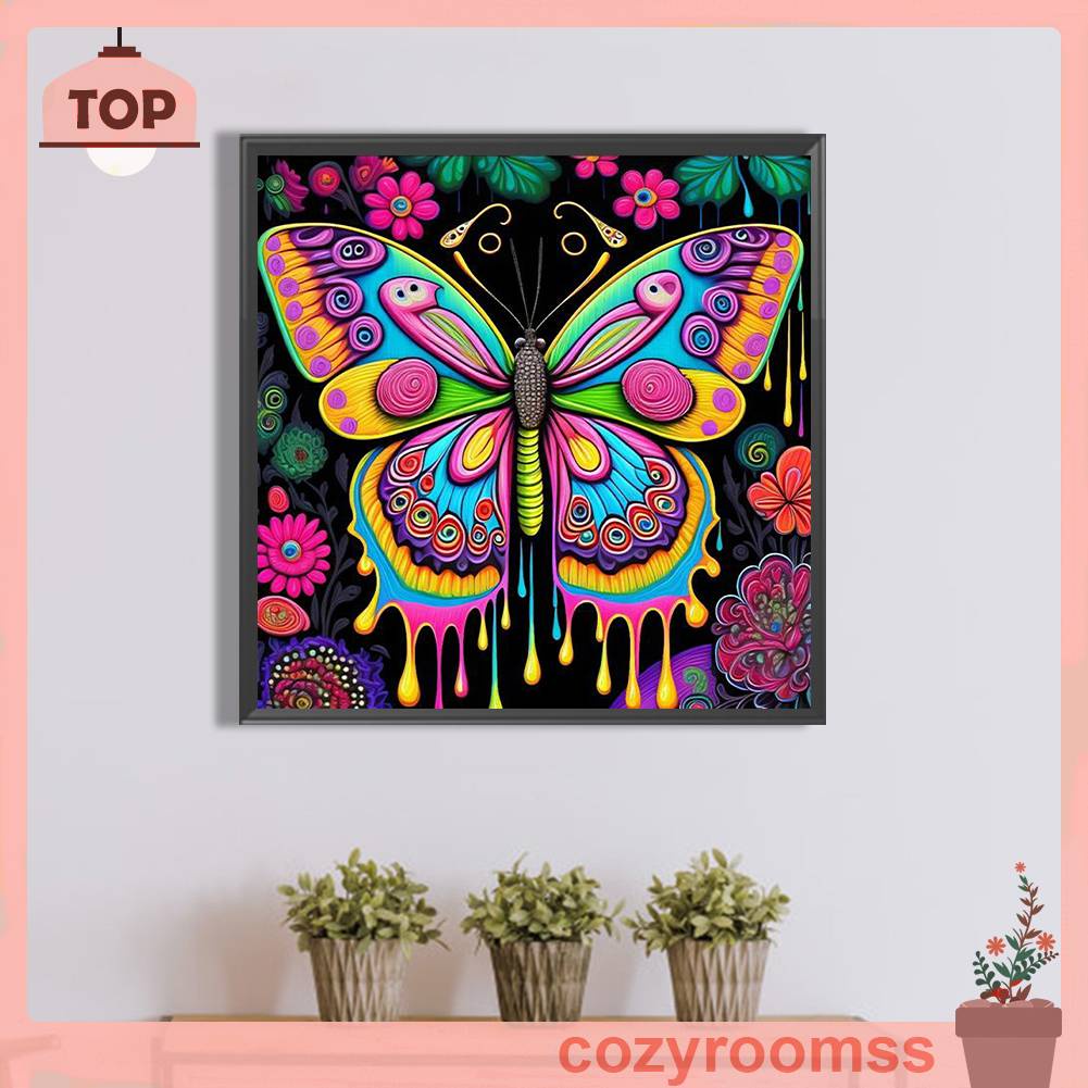 Bộ Tranh Đính Đá 5D Tự Làm Toàn Diện Hình Bướm Trang Trí Nhà Cửa