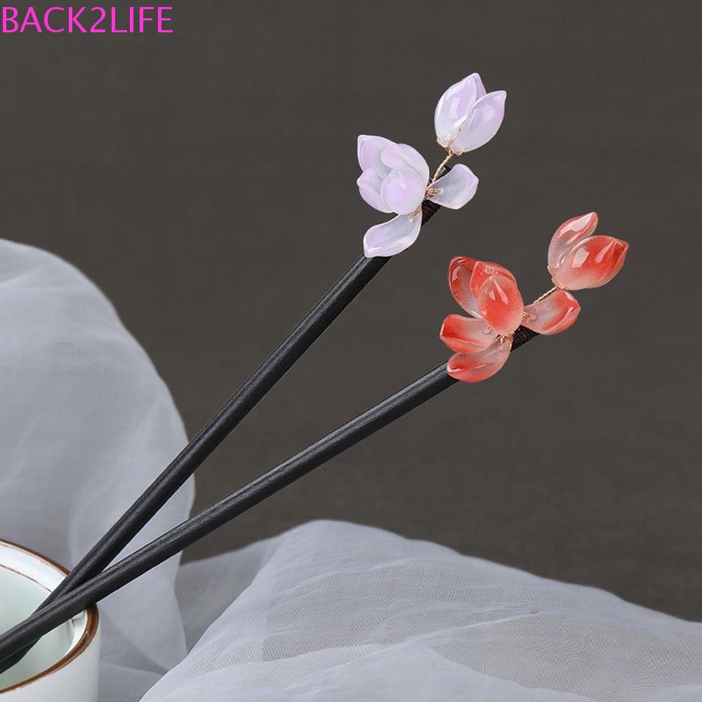 BACK2LIFE Trâm Cài Tóc Bằng Gỗ Đơn Giản Thời Trang Dành Cho Nữ