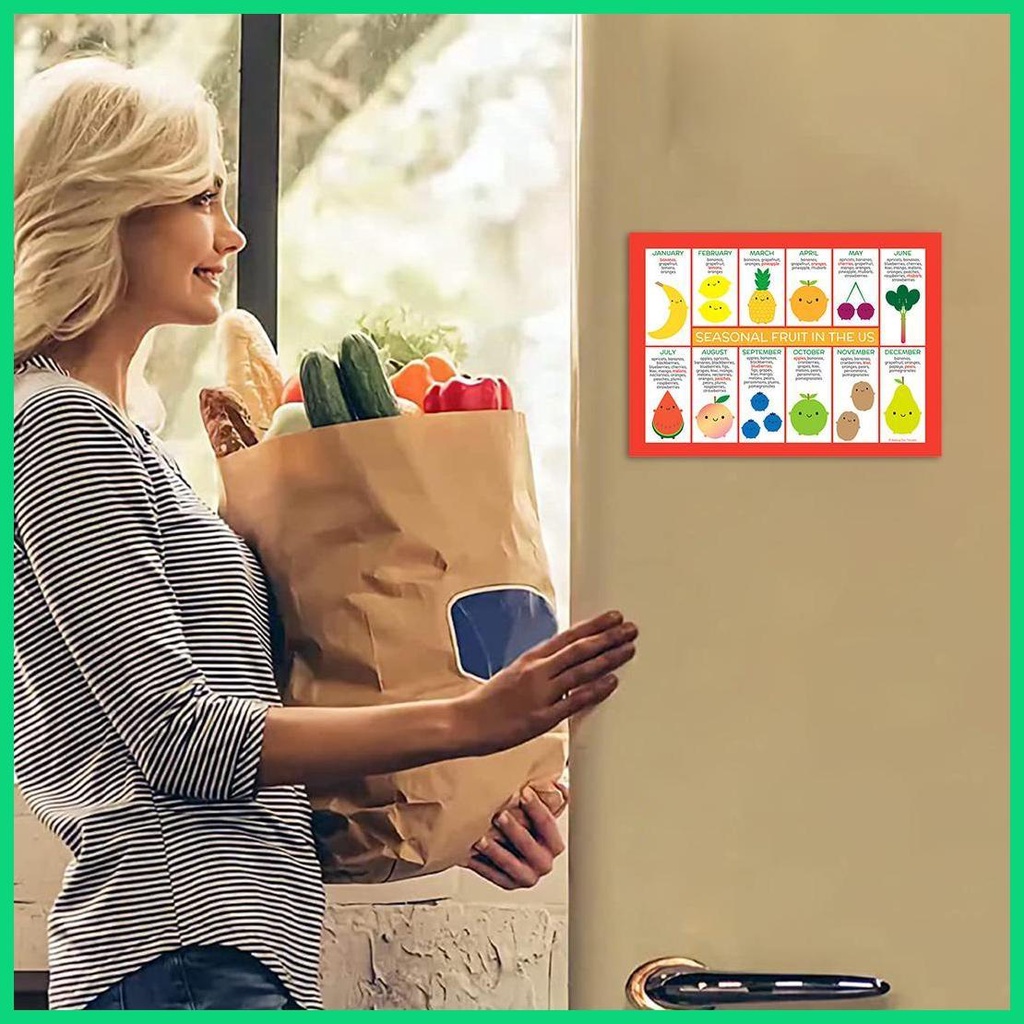 Áp Phích Thực Phẩm Nuôi Dưỡng Thức Ăn Từ Tính Hướng Dẫn Rau Củ Quả Nhà Nông Trại Thực Phẩm jiwvn