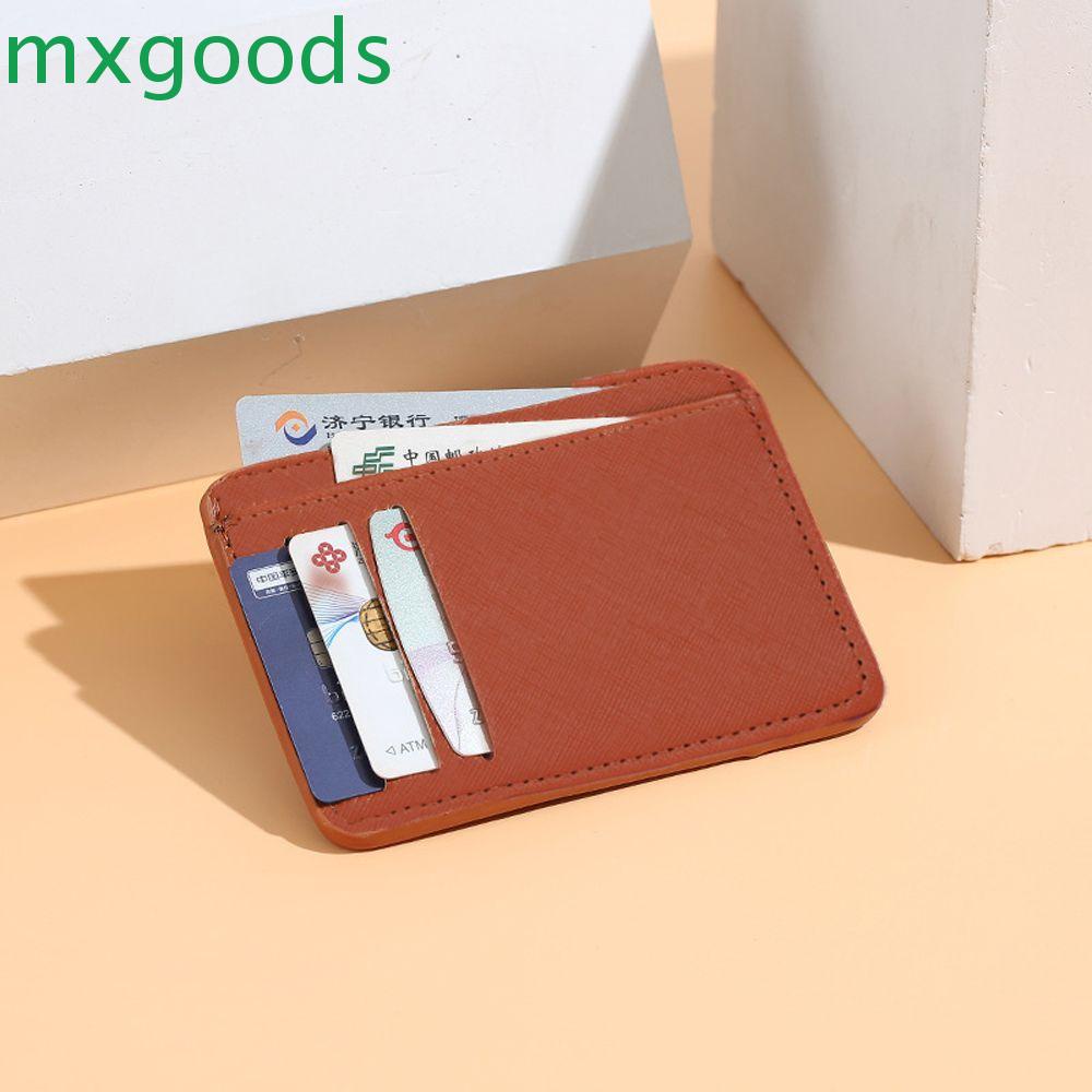 MXGOODS Ví Da PU Màu Trơn Phong Cách Vintage Cho Nam Và Nữ