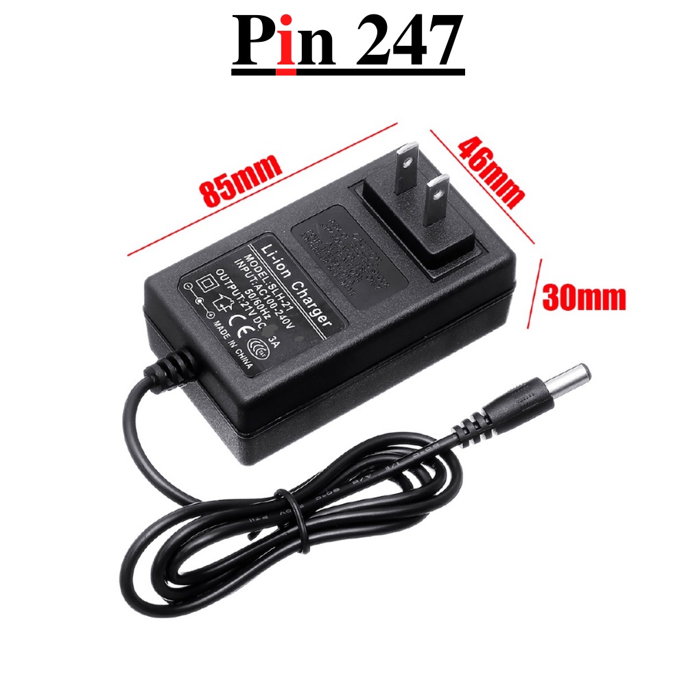 Sạc Pin 5s21v 2A 3A 3,5A cho máy khoan pin có đèn báo đầy, có lọc nhiễu S5s