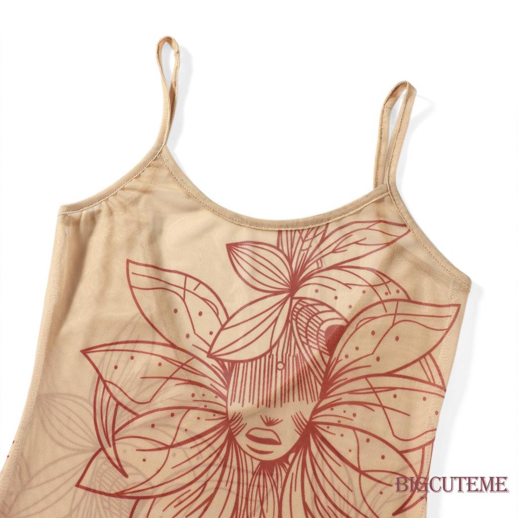 Đầm Dài Phối Lưới Xuyên Thấu Họa Tiết Hoa Thời Trang Mùa Hè Cho Nữ