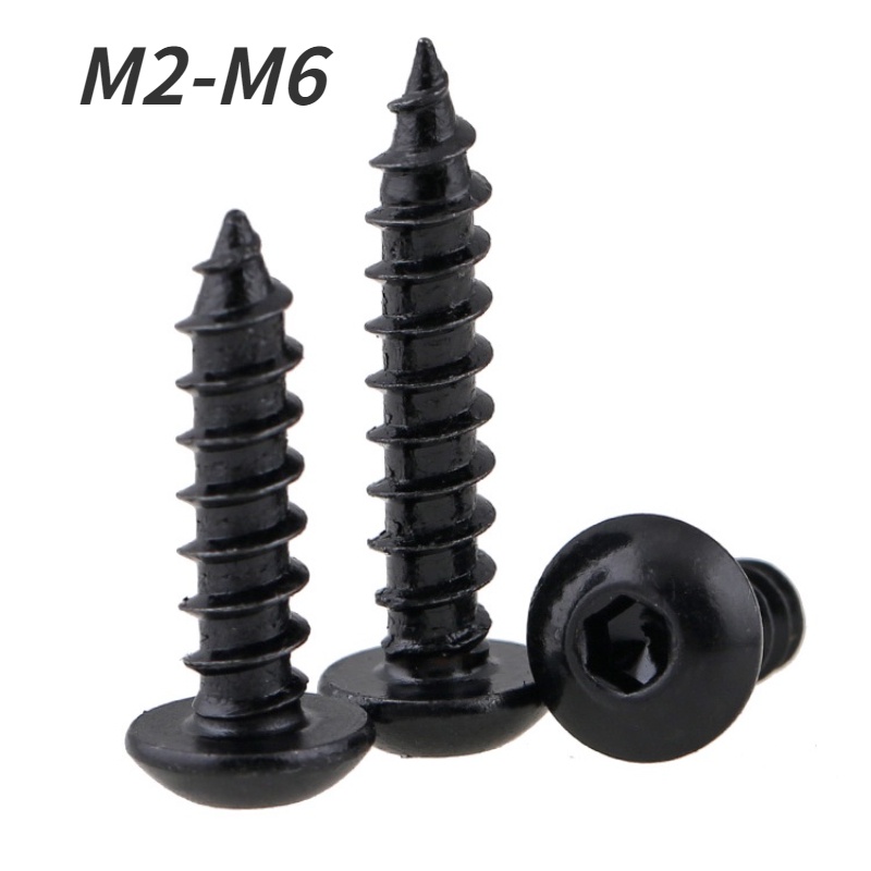 Vít Đầu Lục Giác Tròn Màu Đen 8 M2M3M4M5M6 Tự Cắt Chuyên Dụng