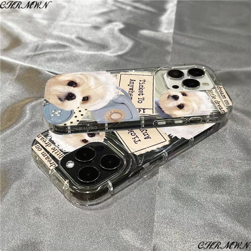 Ốp Điện Thoại Mềm Trong Suốt Hình Cún Con Dễ Thương Cho Iphone xr7 8 14Promax11 1312 K8RW