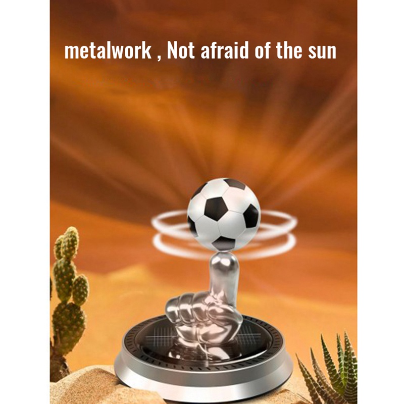 Nước Hoa Xoay Tự Động Trang Trí Nội Thất Xe Hơi Hình Quả Bóng Đá Sạc Năng Lượng Mặt Trời