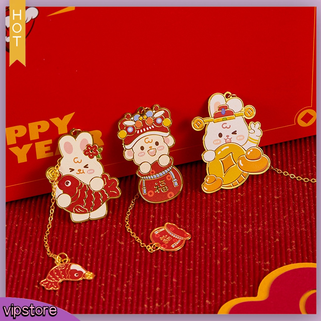 <VIP> Dấu Trang Sách Hình Động Vật Hoạt Hình Chống Rỉ Sét Chúc Mừng Năm Mới Bằng Thép Không Gỉ Đánh Dấu Sách Cho