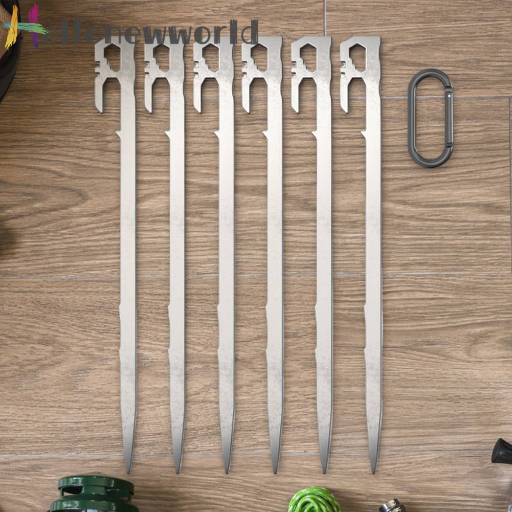 Set 6 Cọc Dựng Lều Bằng Thép Không Gỉ 28cm