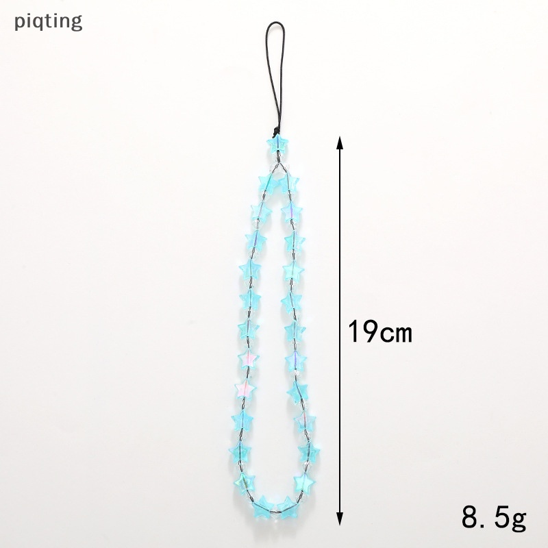 Piqt Dây Đeo Điện Thoại Chuỗi Hạt Ngôi Sao Năm Cánh Mạ Màu Chống Rơi Chống Thất Lạc EN