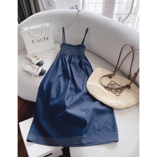 Đầm midi doll jean 2 dây bothun ngực
