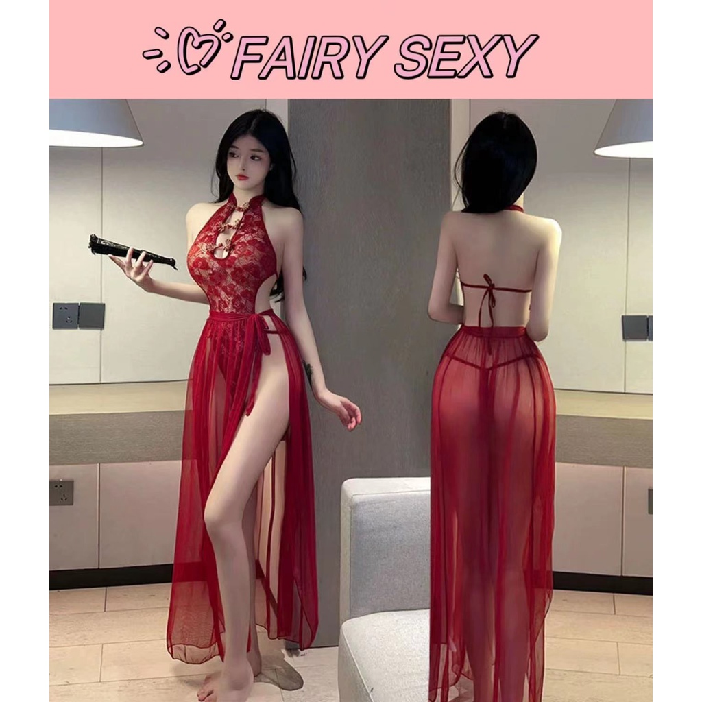 Đồ Lót Sexy Sườn Xám Ren Một Mảnh Váy Ngủ Phối Ren Xuyên Thấu Mẫu Mới | BigBuy360 - bigbuy360.vn