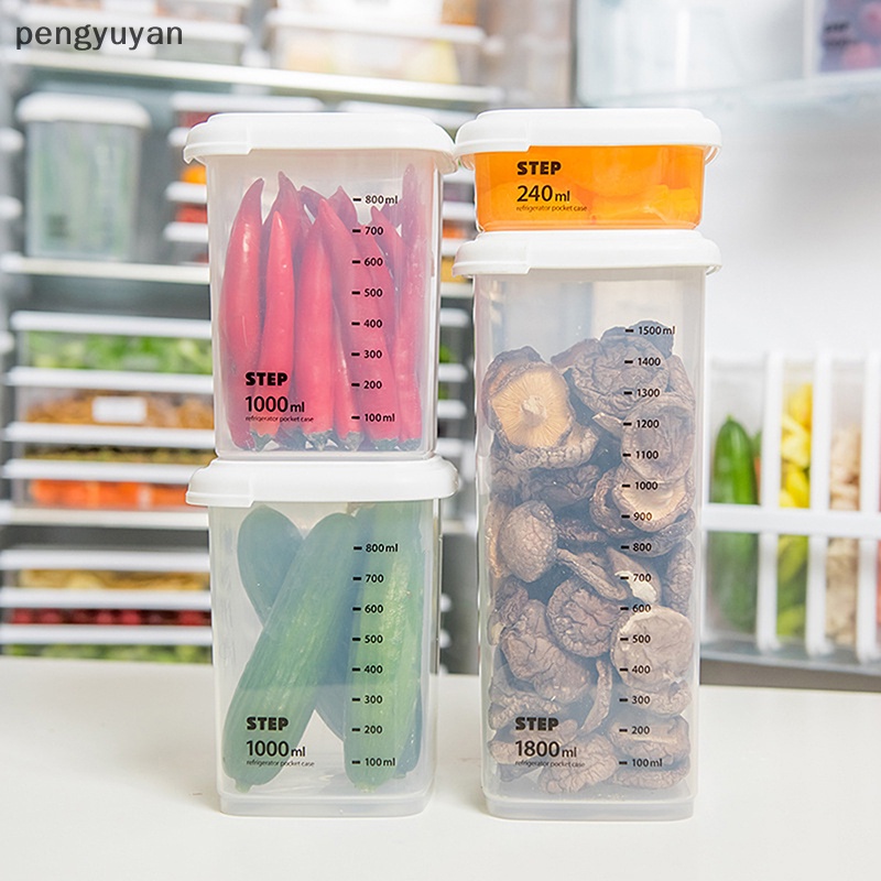 [pengyuyan] Hộp Đựng Thực Phẩm Tươi Mới Hình Vuông Kín Đáo Đa Năng Trong Suốt [Mới]