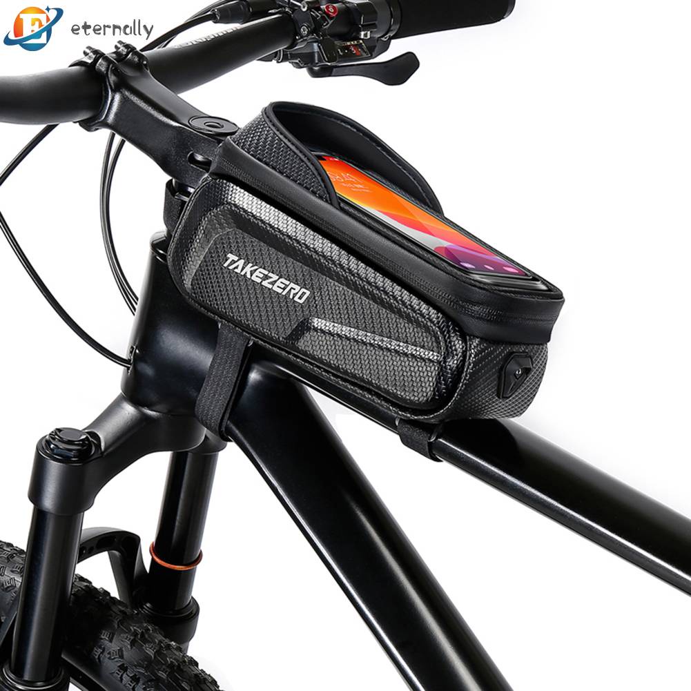 Túi Cứng Chống Mưa Có Khóa Kéo Đôi Vỏ Cứng Bảo Vệ Màn Hình Cảm Ứng Cho Xe Đạp