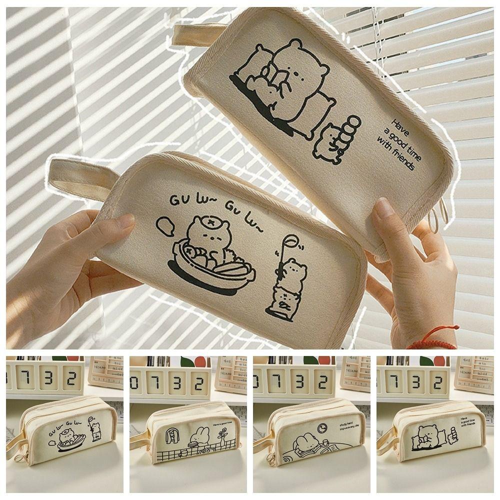 BERNARDO Túi Đựng Đồ Trang Điểm / Mỹ Phẩm Để Bàn Sức Chứa Lớn Hình Thỏ / Gấu Đáng Yêu Phong Cách Hàn Quốc Cho Bé