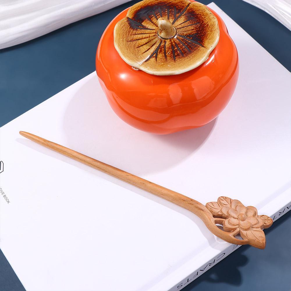 USNOW Trâm Cài Tóc Bằng Gỗ Họa Tiết Hoa / Bướm / Lượn Sóng Phong Cách Trung Hoa Thời Trang Cho Nữ