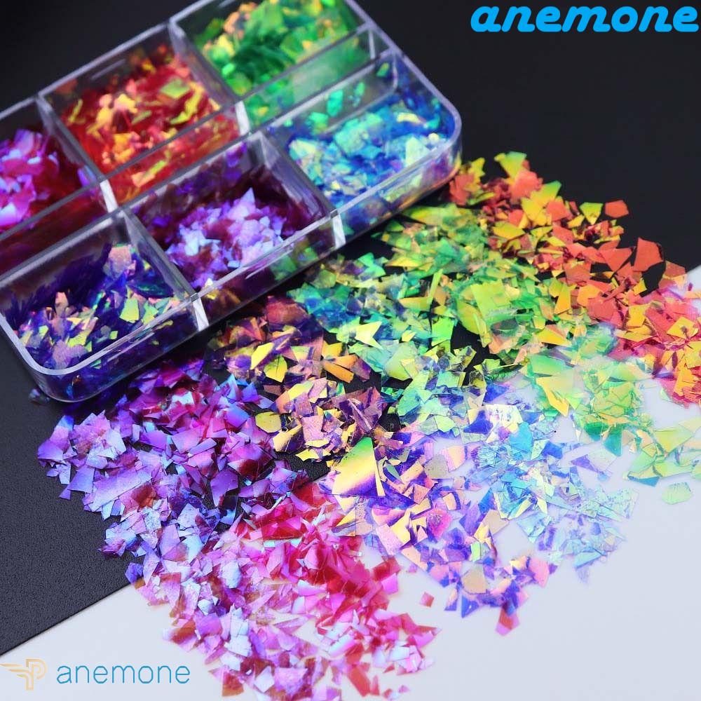 Giấy Kính Màu Sắc Laser Cực Quang Phong Cách Nhật Bản Dành Cho Trang Trí Móng Tay Nghệ Thuật Nữ