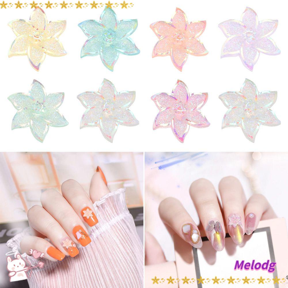 MELODG Set 100 Hạt Nhựa Nhiều Màu Trang Trí Móng Tay Charms