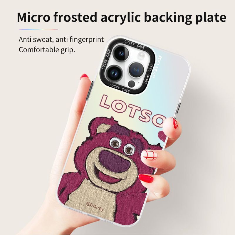 Ốp Điện Thoại IMD Hình Gấu Dâu Tây Màu Laser Cho Iphonexr128plusinspromax 1314 L3AS