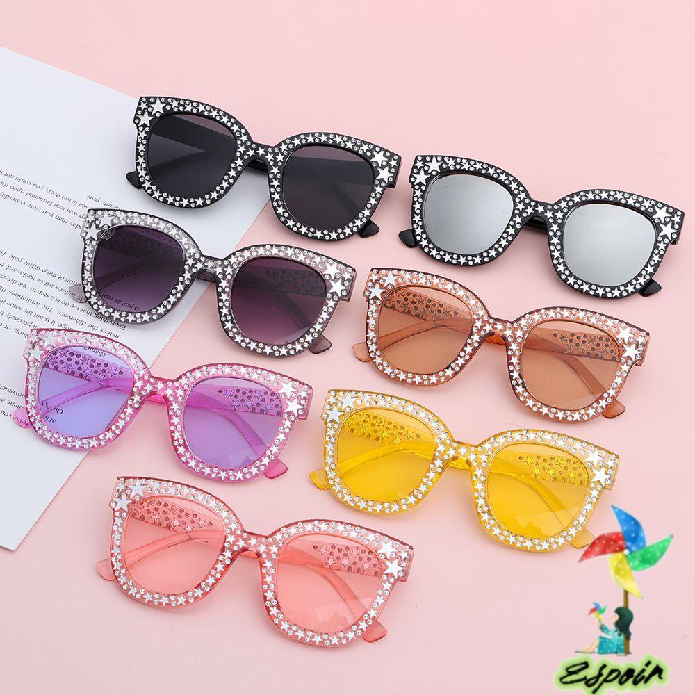 ESPO Kính Mát Oversized Đính Đá Lấp Lánh