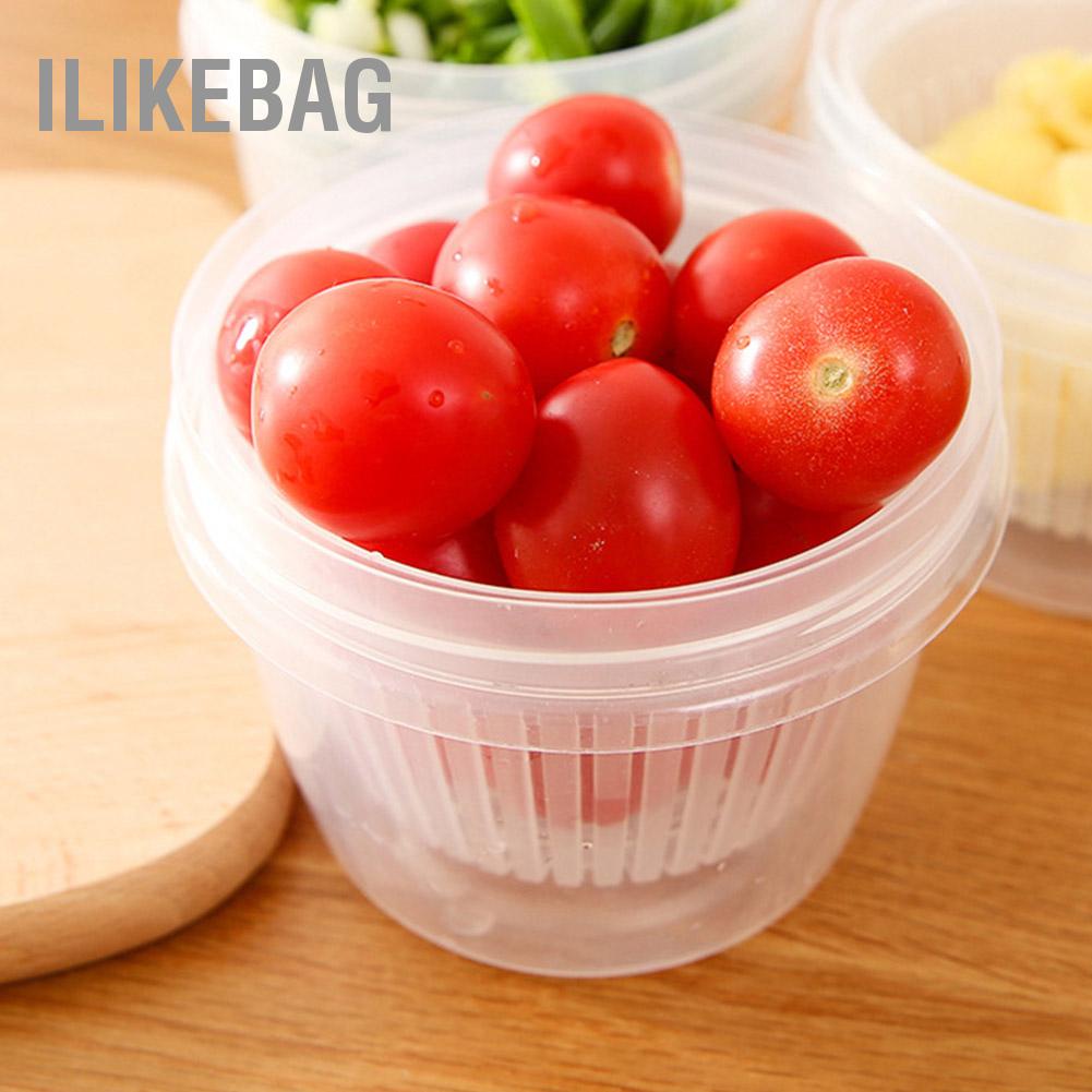Ilikebag Rổ thoát nước hai lớp  Trái cây Rau quả Rây lọc Dụng cụ nhà bếp