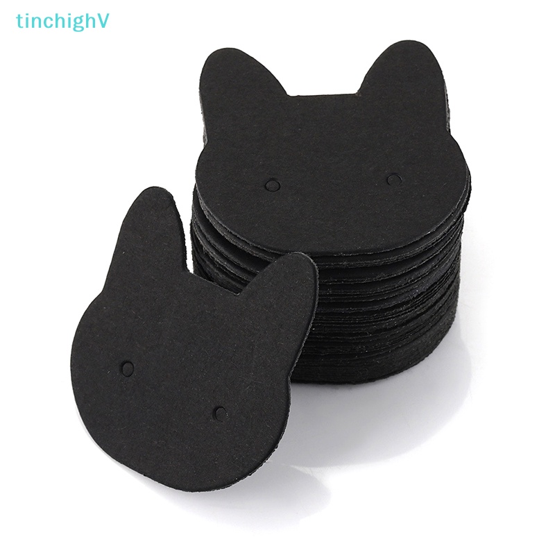 Set 100 Thẻ Giấy Các Tông Hình Mèo Dùng Để Trưng Bày Bông Tai / Vòng cổ DIY