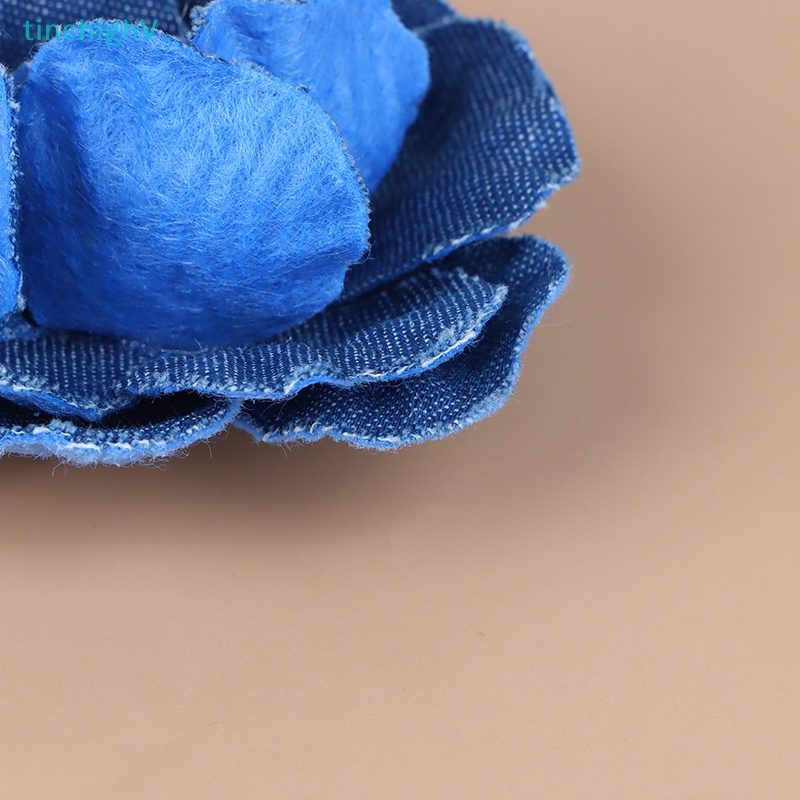 [TinchighV] 1 Vòng Cổ Choker Vải Jean Xanh Dương Nhiều Lớp Hình Hoa Cho Nữ Giới