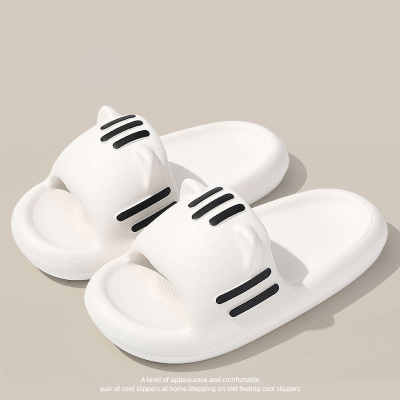 Qinos Dép Đi Trong Nhà Đế Dày Chống Trượt Đính Tai Mèo Dễ Thương Cho Cặp Đôi