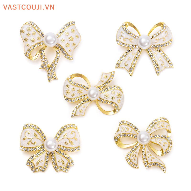 Ghim Cài Áo Hình Nơ Đính Đá Ngọc Trai Chống Ánh Sáng Thời Trang Cho Nữ