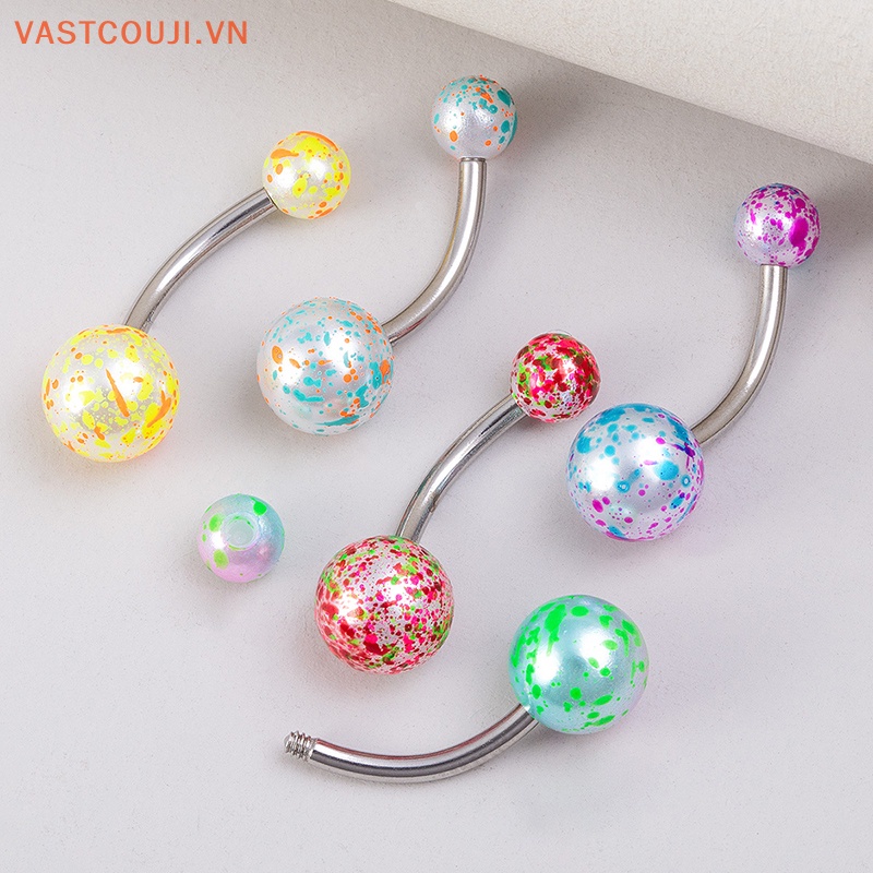 Bộ 5 Khuyên Rốn Bằng Thép Không Gỉ Nhiều Màu Sắc Gợi Cảm VASTJI