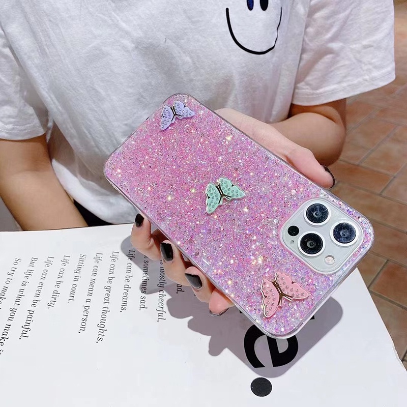 Điện Thoại Ốp Lưng Kim Tuyến Đính Hình Bướm Cho vivo y27s
