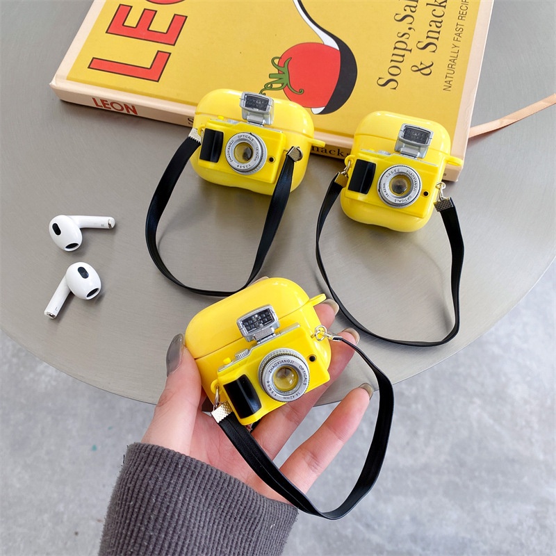 Vỏ Bảo Vệ Hộp Sạc Tai nghe không dây Airpods Pro 2 / Pro / 2 Bằng TPU Hình Máy Ảnh