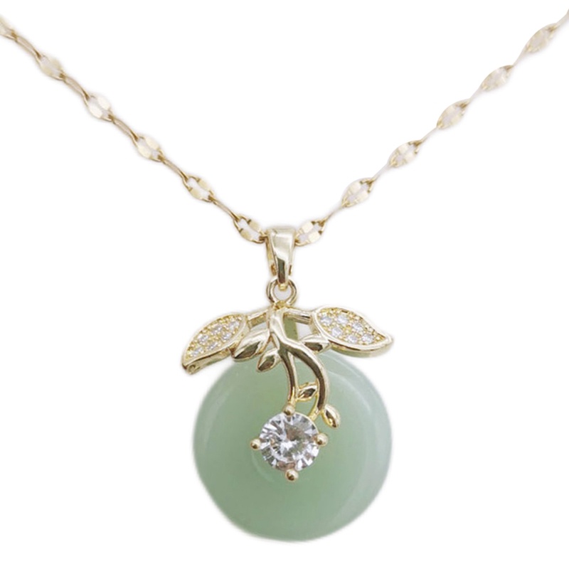 Ygt Dây Chuyền Bằng Thép Không Gỉ Mặt Khóa An Toàn Màu Xanh Bạc Hà Thanh Lịch Cổ Điển Cho Nữ