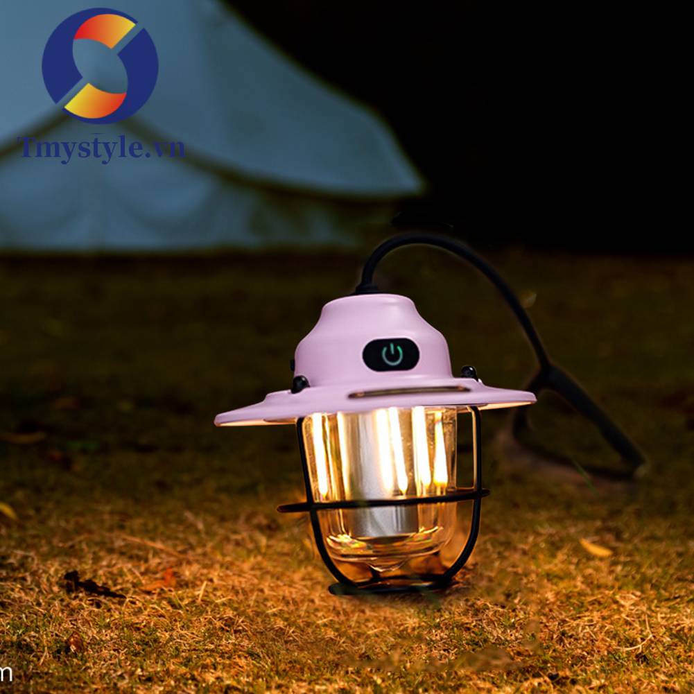 Đèn LED Cắm Trại 2000mAh IPX4 Sạc USB Phong Cách Vintage