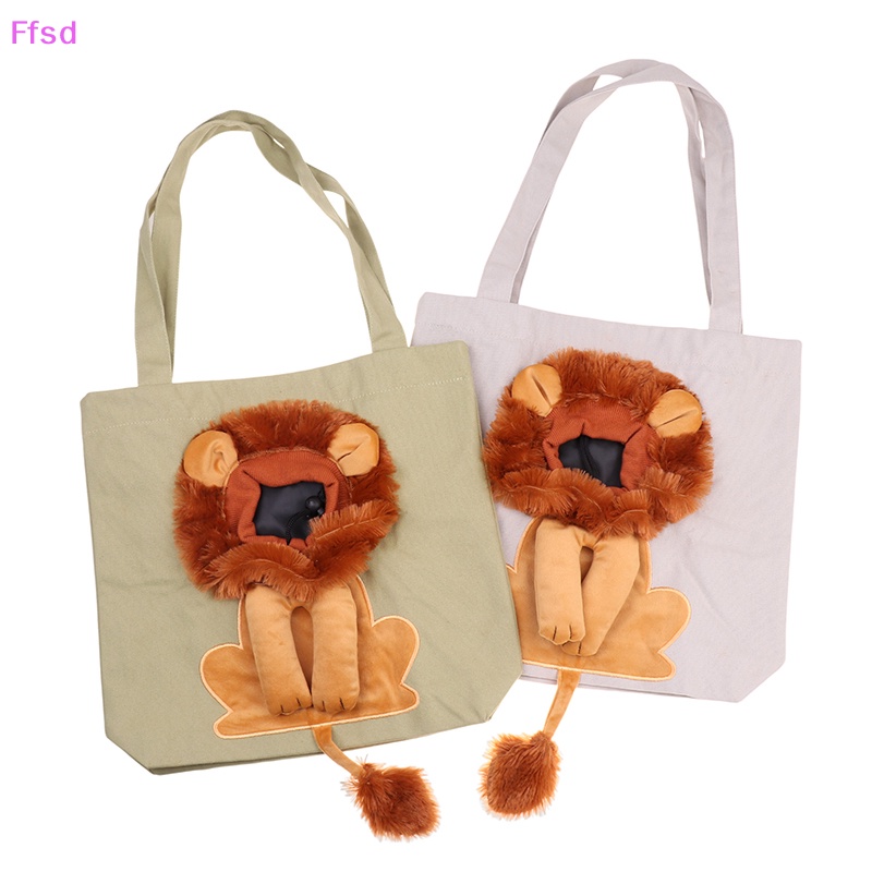 {Ffsd} Túi Đeo Vai Bằng Vải Canvas Hình Sư Tử Thoáng Khí Có Thể Lột Ra Dành Cho Chó Mèo * Bán Chạy