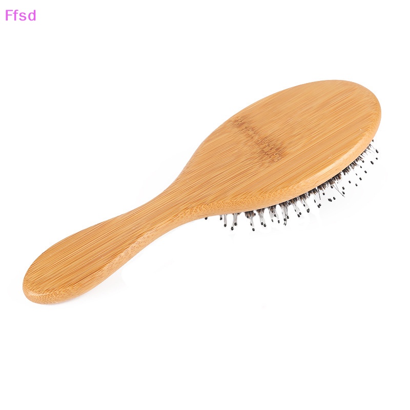 1 Lược Chải Tóc Mát Xa Da Đầu Chống Tĩnh Điện Tay Cầm Bằng Tre Tự Nhiên