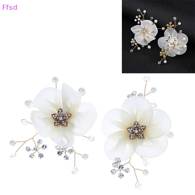 Bộ 2 Kẹp Xăng đan Đính Hoa / Ngọc Trai DIY Thời Trang Cho Nữ