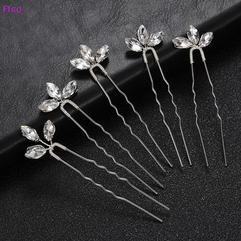 Trâm Cài Tóc Chữ U Đính Đá Pha Lê Màu Sắc Dành Cho Cô Dâu