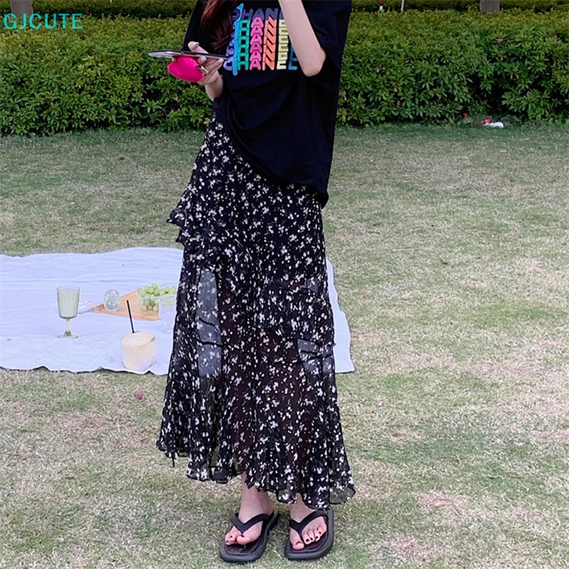 Chân Váy Chữ A Lưng Cao Xẻ Tà In Họa Tiết Hoa Thời Trang Mùa Hè | BigBuy360 - bigbuy360.vn