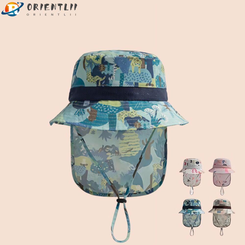 ORIENTLII Mũ Tai Bèo Chống Nắng Thoáng Khí Bảo Vệ Cổ Có Thể Điều Chỉnh Cho Bé Gái