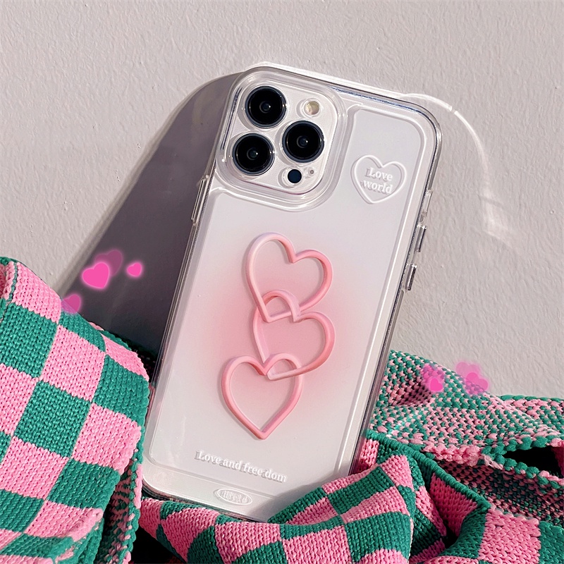Ốp Điện Thoại Mềm Trong Suốt Chống Sốc Chống Rơi Họa Tiết Trái Tim Cho iPhone 14 13 12 11 Pro Max 14 Plus