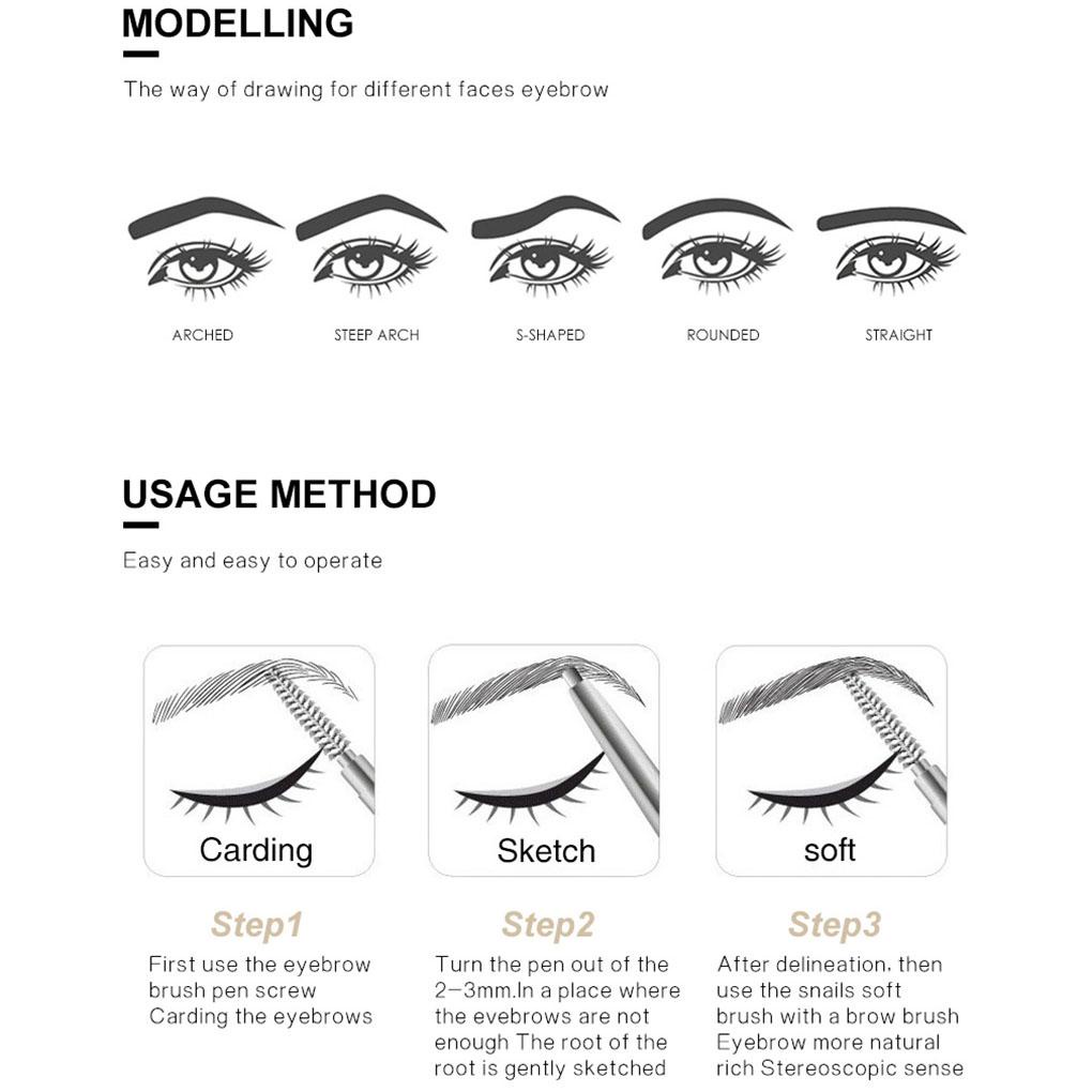 Chì Kẻ Mày Dạng Vặn Kháng Nước Lâu Trôi Và Chống Nhòe Với Đầu Cọ Chải Tiện Dụng