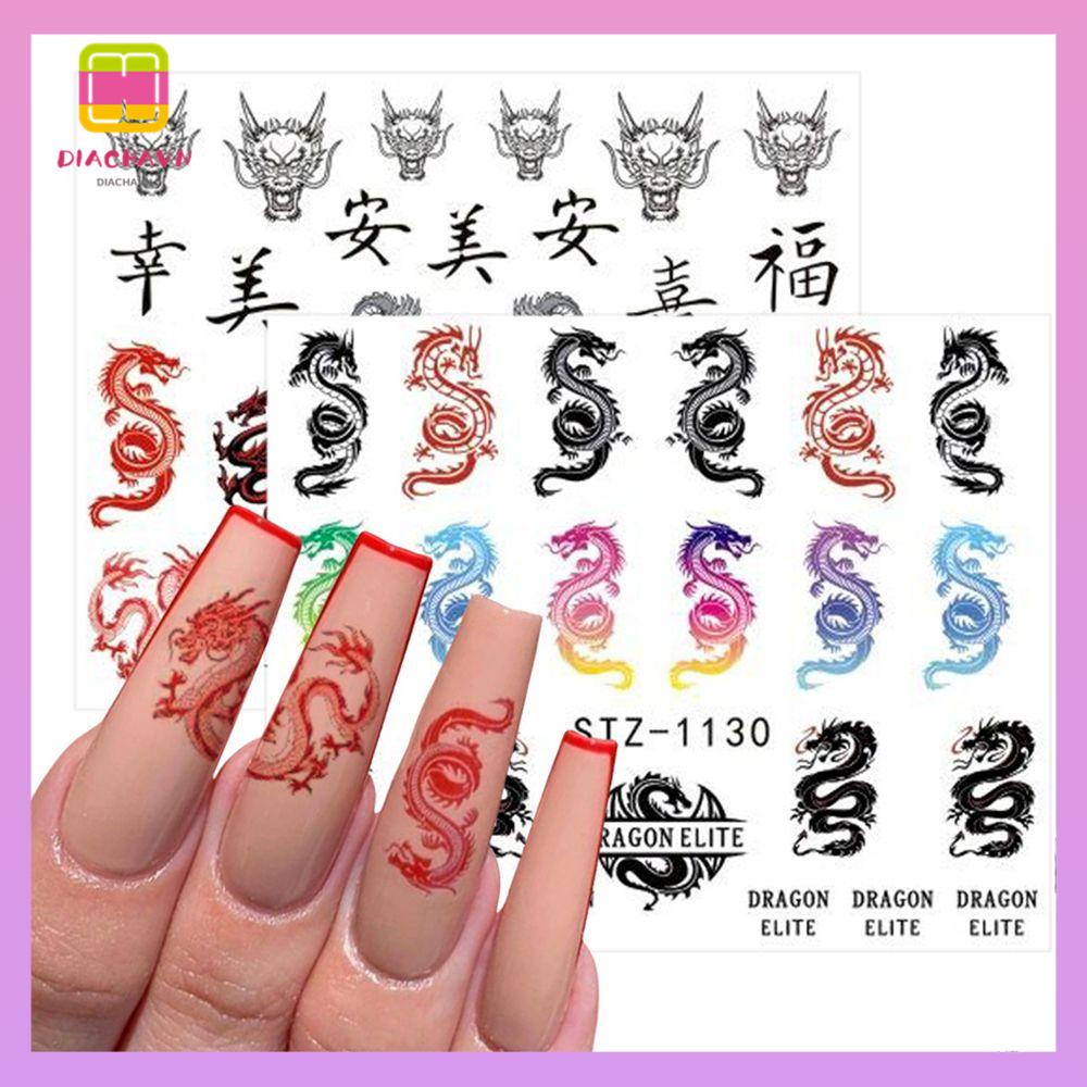 DIACHAVN Set 1 / 4 Miếng Dán Trang Trí Móng Tay Chủ Đề Năm Mới