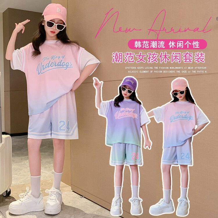 Bộ Đồ Thể Thao Bóng Rổ Ngắn Tay Thoáng Khí Nhanh Khô Dành Cho Bé Gái