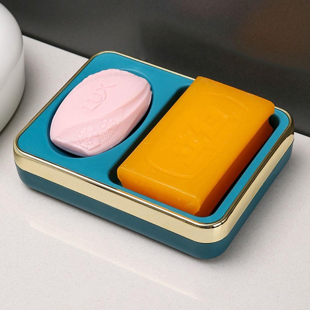 GLENES Khay Đựng Xà Phòng 2 Tầng Bằng Nhựa Sáng Tạo Có Rãnh Thoát Nước Cho Nhà Tắm