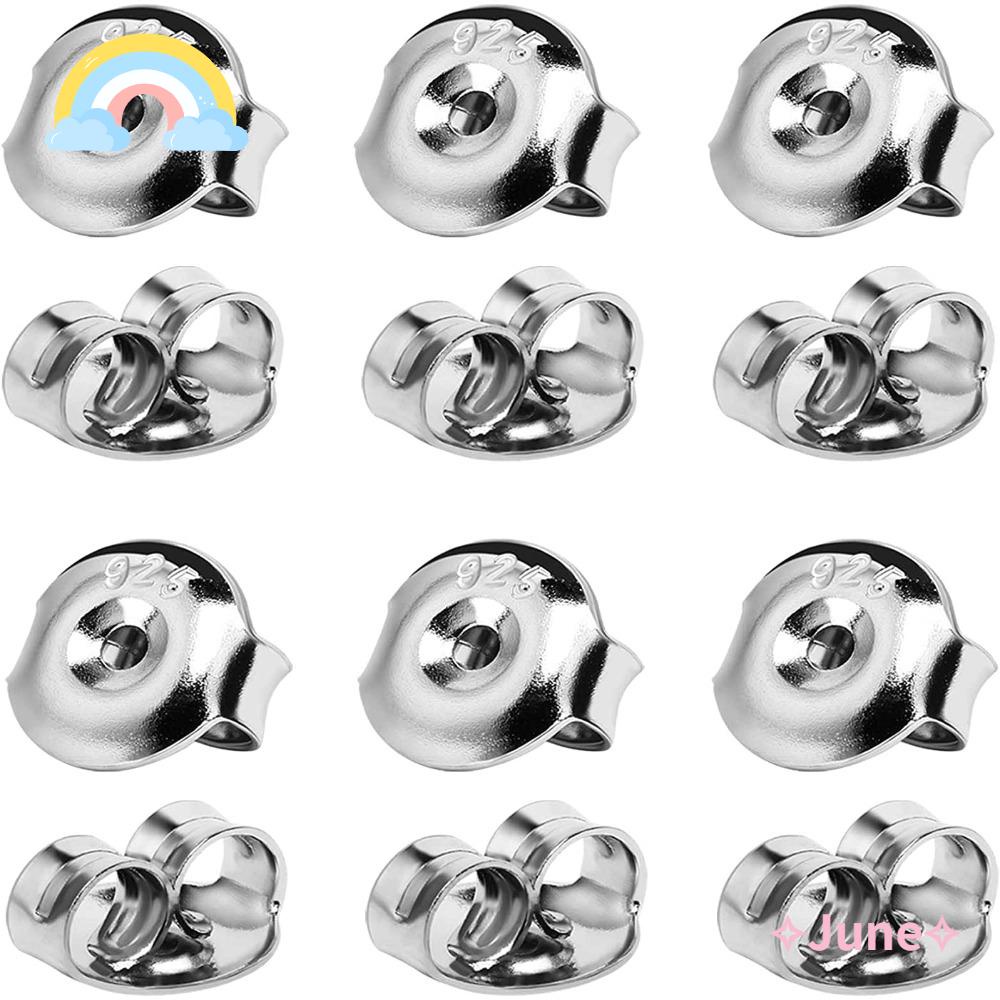 Bông Tai Bạc Hình Tròn 5mm Không Gây Dị Ứng Thay Thế Cho Lưng Khuyên Tai