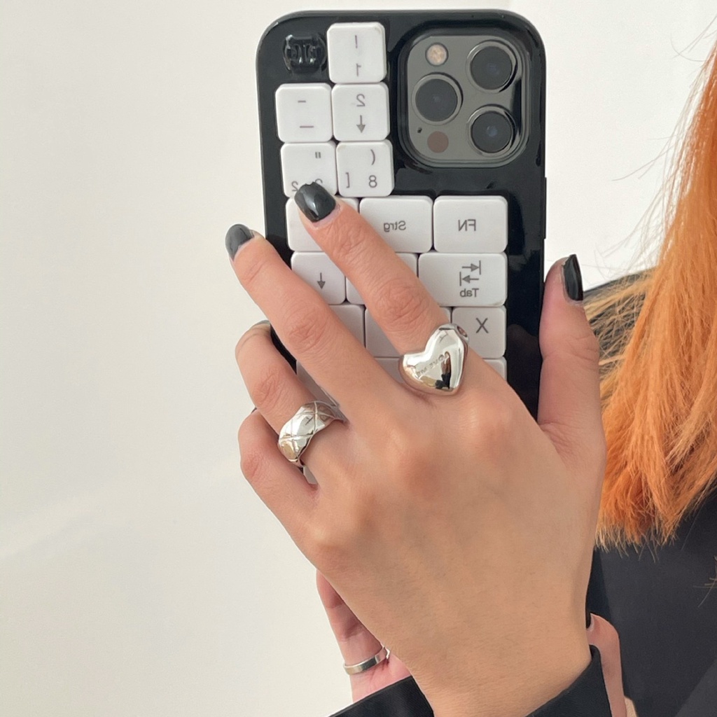 Nhẫn Hở Ba Chiều Bằng Hợp Kim Đơn Giản Thời Trang Cổ Điển Có Thể Điều Chỉnh Làm Quà Tặng Sinh Nhật / Lễ Tình Nhân Cho Nam Nữ