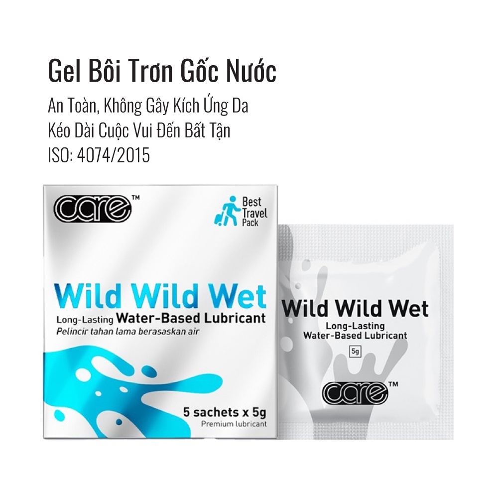 Gel Bôi Trơn CARE Dạng Gói Gốc Nước Lâu Khô, An Toàn, Cho Cảm Giác Siêu Trơn, Hương Dịu Nhẹ hỗ trợ cao cao su carelatex