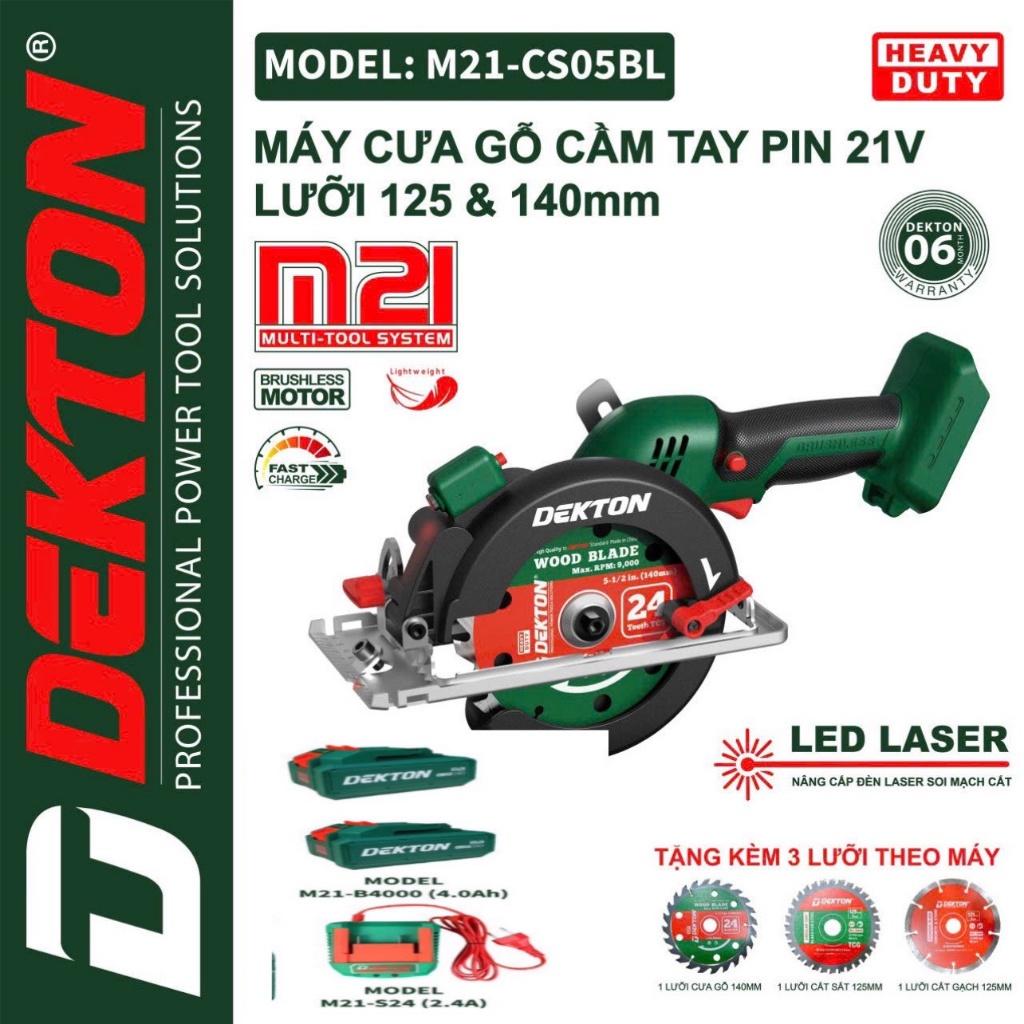 Máy cắt sắt/ gỗ/gạch /đa năng DEKTON M21-CS05BL'140MM lưỡi hợp  kim CHÍNH HÃNG MÁY CHÍNH HÃNG GIÁ TỐT