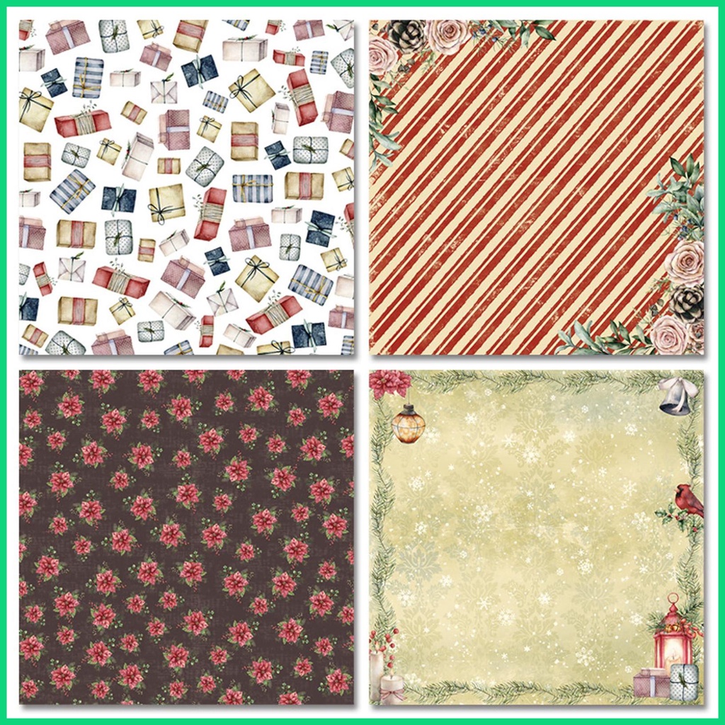 Set 24 Tờ Giấy 66 Inch Chủ Đề Giáng Sinh Mùa Đông Dùng Để Trang Trí Sổ Tay