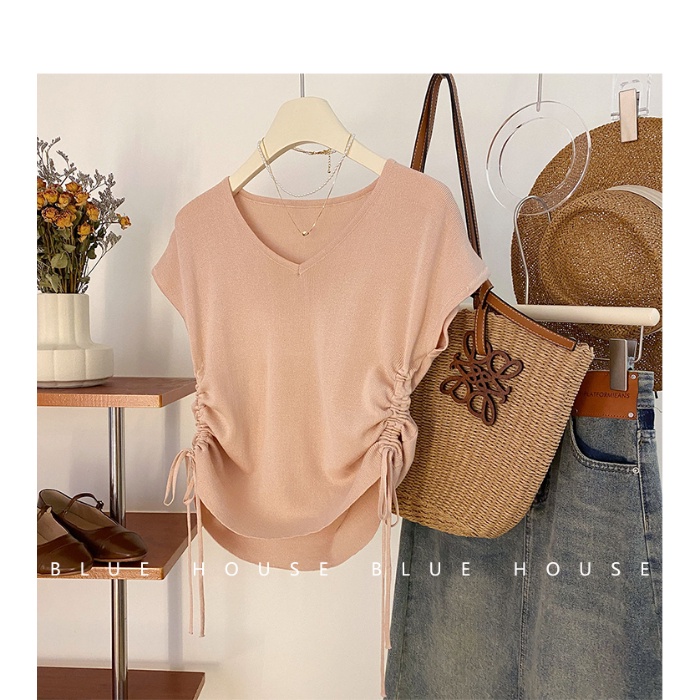 Áo Thun 100% Cotton Tay Ngắn Phong Cách Hàn Quốc Cho Nữ