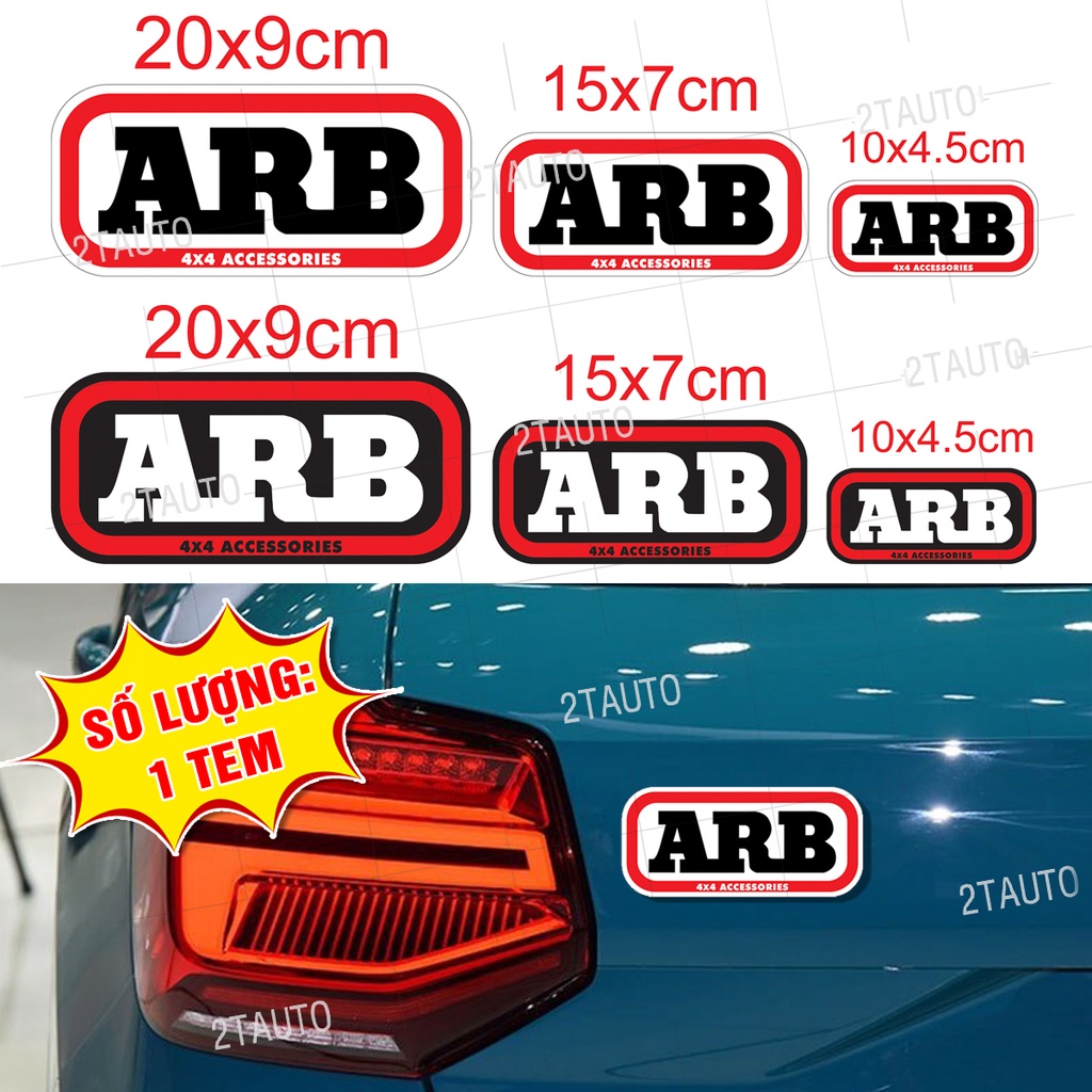 01 Tem ARB, Decal Sticker ARB 4x4 Accessories,Tem Chữ ARB dán trang trí xe máy ô tô nhiều mẫu mã, chống nước,dễ lau chùi